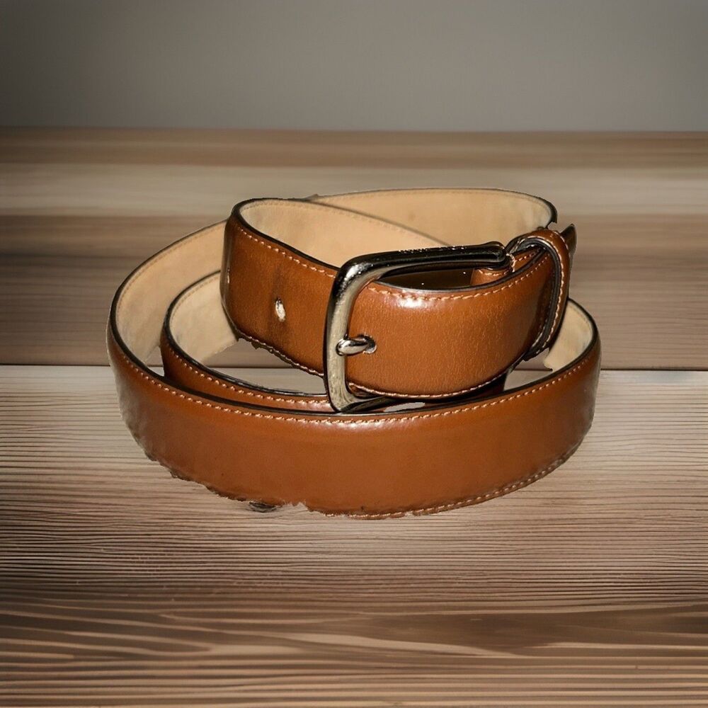 Cole Haan Brown Leather Dress Belt Size 42 CHRM31025p